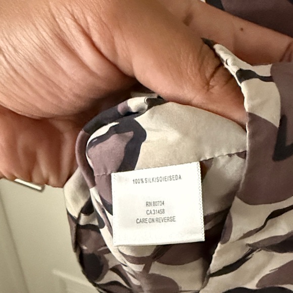 BCBG Max Azria 100% silk Purple Leaf Print Dress - Picture 4 of 8